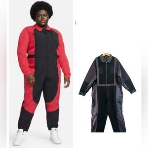 JORDAN Flightsuit Faux Leather One Piece Jumpsuit Purple Black Sample 3X NEW